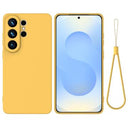 Samsung Galaxy S26 Ultra Flydende silikone cover med håndrem - gul