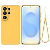 Samsung Galaxy S26 Ultra Flydende silikone cover med håndrem - gul