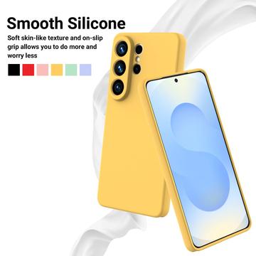 Samsung Galaxy S26 Ultra Flydende silikone cover med håndrem - gul