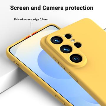Samsung Galaxy S26 Ultra Flydende silikone cover med håndrem - gul