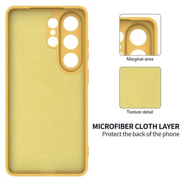 Samsung Galaxy S26 Ultra Flydende silikone cover med håndrem - gul