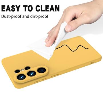Samsung Galaxy S26 Ultra Flydende silikone cover med håndrem - gul