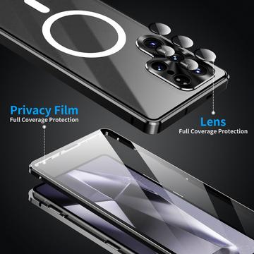 Samsung Galaxy S26 Ultra Magnetisk Cover med skærmbeskyttelse af hærdet glas - MagSafe-kompatibel - Sort