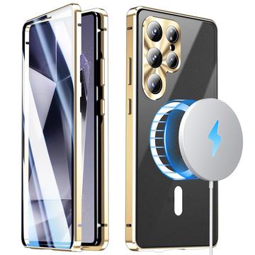 Samsung Galaxy S26 Ultra Magnetisk cover med skærmbeskytter i hærdet glas - MagSafe-kompatibel - Guld