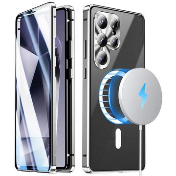 Samsung Galaxy S26 Ultra Magnetisk cover med skærmbeskyttelse af hærdet glas - MagSafe-kompatibel - Sølv