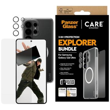 Samsung Galaxy S26 Ultra PanzerGlass Care 3-i-1 Explorer-pakke - gennemsigtig