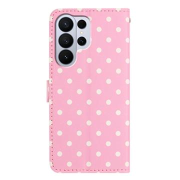 Samsung Galaxy S26 Ultra Pung Etui med Prikket Mønster - Pink