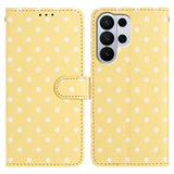 Samsung Galaxy S26 Ultra Pung Etui med Prikket Mønster - Gul
