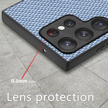 Samsung Galaxy S26 Ultra Premium cover med kulfiberstruktur - Blå