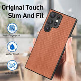 Samsung Galaxy S26 Ultra Premium cover med kulfiberstruktur - brun