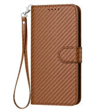 Samsung Galaxy S26 Ultra Premium Wallet-etui med rem - kulfiberstruktur - Kulstofkaffe