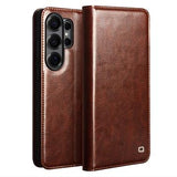 Samsung Galaxy S26 Ultra Qialino Classic Læderpung - Mørkebrun