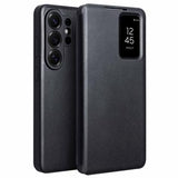 Samsung Galaxy S26 Ultra Qialino Smart View Flip Lædercover - Sort