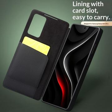 Samsung Galaxy S26 Ultra Qialino Smart View Flip Lædercover - Sort