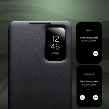Samsung Galaxy S26 Ultra Qialino Smart View Flip Lædercover - Sort