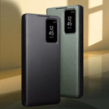 Samsung Galaxy S26 Ultra Qialino Smart View Flip Lædercover - Grøn