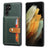 Samsung Galaxy S26 Ultra Retro Style Cover med Pung - Grøn