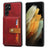 Samsung Galaxy S26 Ultra Retro Style Cover med Pung - Rød