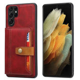 Samsung Galaxy S26 Ultra Retro Style Cover med Pung - Rød
