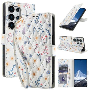 Samsung Galaxy S26 Ultra Rhombisk Blomsterpung - farverige blomster