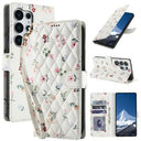 Samsung Galaxy S26 Ultra Rhombisk Blomsterpung - Roser