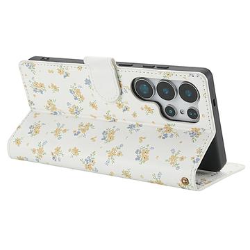 Samsung Galaxy S26 Ultra Rhombisk Blomsterpung - gule blomster