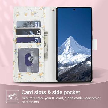 Samsung Galaxy S26 Ultra Rhombisk Blomsterpung - gule blomster
