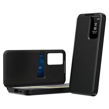 Samsung Galaxy S26 Ultra Smart Clear View Flip etui med kortplads - Sort