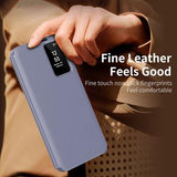 Samsung Galaxy S26 Ultra Smart Clear View Flip etui med kortplads - grå-lilla