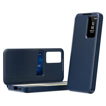 Samsung Galaxy S26 Ultra Smart Clear View Flip etui med kortplads - Safir