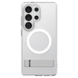 Samsung Galaxy S26 Ultra Spigen Ultra Hybrid S Mag MagSafe cover med støttefod - hvid / klar