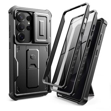 Samsung Galaxy S26 Ultra Tech-Protect Kevlar Cam+ 2-sæt cover - skærmbeskytter, kamerabeskytter, stativ - sort