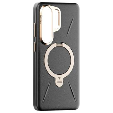 Samsung Galaxy S26 Ultra Torras Ostand Q3 VegSkin Magnetisk Cover - Sort