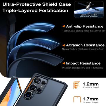 Samsung Galaxy S26 Ultra Torras Skin-Touch-Cover med udskiftelige knapper - Sort