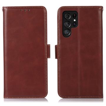 Samsung Galaxy S26 Ultra Pung læder cover med RFID - Brun