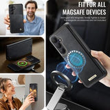 Samsung Galaxy S26+ Caseme C49 2-i-1 aftagelig pungetui - MagSafe-kompatibel, RFID - Sort