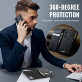 Samsung Galaxy S26+ Caseme C49 2-i-1 aftagelig pungetui - MagSafe-kompatibel, RFID - Sort