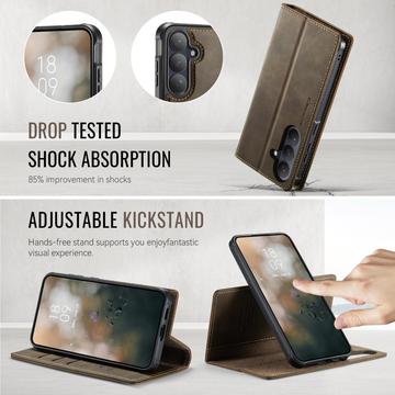 Samsung Galaxy S26+ Caseme C49 2-i-1 aftagelig pungetui - MagSafe-kompatibel, RFID - Kaffe