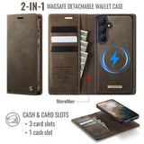 Samsung Galaxy S26+ Caseme C49 2-i-1 aftagelig pungetui - MagSafe-kompatibel, RFID - Kaffe