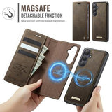Samsung Galaxy S26+ Caseme C49 2-i-1 aftagelig pungetui - MagSafe-kompatibel, RFID - Kaffe