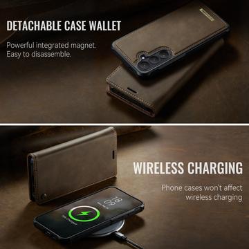 Samsung Galaxy S26+ Caseme C49 2-i-1 aftagelig pungetui - MagSafe-kompatibel, RFID - Kaffe