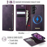 Samsung Galaxy S26+ Caseme C49 2-i-1 aftagelig pungetui - MagSafe-kompatibel, RFID - Lilla