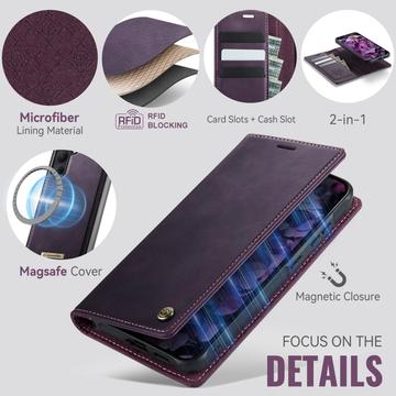 Samsung Galaxy S26+ Caseme C49 2-i-1 aftagelig pungetui - MagSafe-kompatibel, RFID - Lilla