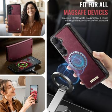 Samsung Galaxy S26+ Caseme C49 2-i-1 aftagelig pungetui - MagSafe-kompatibel, RFID - Rød