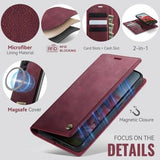 Samsung Galaxy S26+ Caseme C49 2-i-1 aftagelig pungetui - MagSafe-kompatibel, RFID - Rød