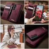 Samsung Galaxy S26+ Caseme C49 2-i-1 aftagelig pungetui - MagSafe-kompatibel, RFID - Rød
