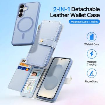 Samsung Galaxy S26+ Dux Ducis Lawa Wallet læderetui m. magnetisk cover - babyblå