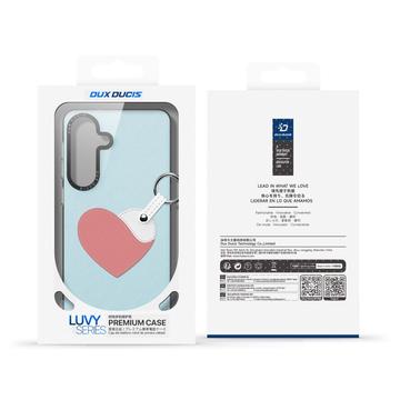 Samsung Galaxy S26+ Dux Ducis Luvy cover med fingerring/håndrem - himmelblå / hjerte