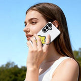 Samsung Galaxy S26+ Dux Ducis Luvy cover med fingerring/håndrem - hvid / stjerne