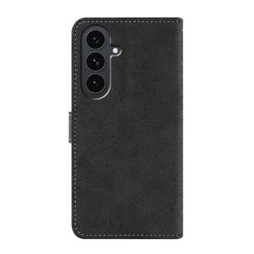 Samsung Galaxy S26+ Elegant retro-pungetui med roterende kortholder - sort
